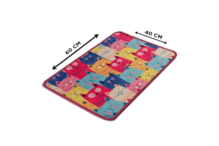 Mijölnir Alfombrilla de Baño 100% Poliéster Suave Antialergénica Antideslizante Colourful 40x60 cm